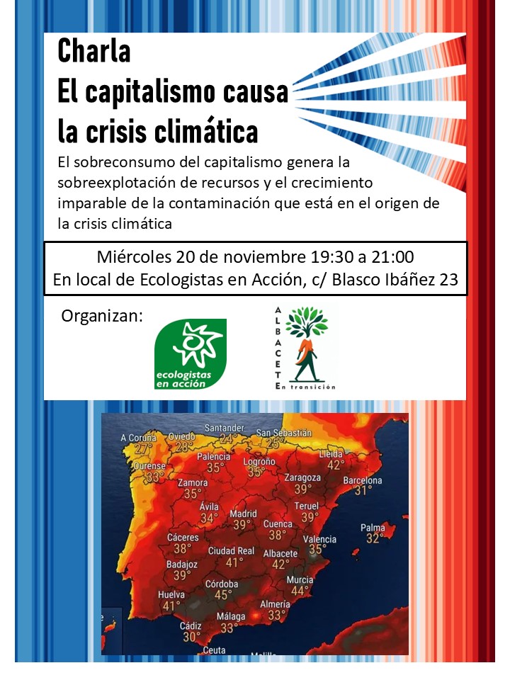 Charla «El capitalismo causa la crisis climática» 20 noviembre